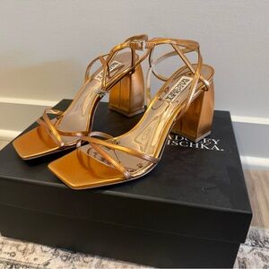 Badgley Mischka Women's Copper Strappy Heels